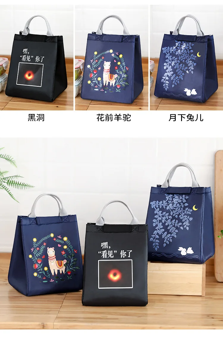 Стиль креативный Графический Bento Box сумка для студентов ручной Ланч-бокс сумка холодная изоляция Термосумка для пищи изолированная сумка
