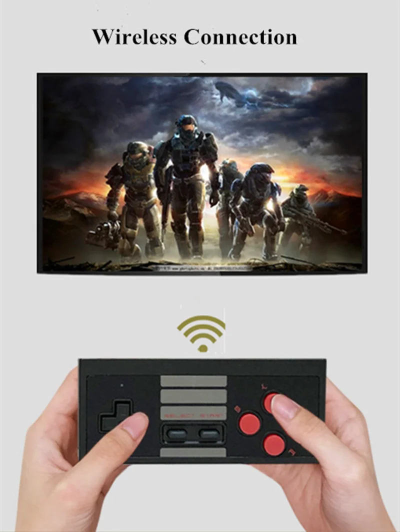 Video Game Console Built-in 620 Games Retro TV Game Console TWO Wireless gamepad AV Output Gift for KIDS