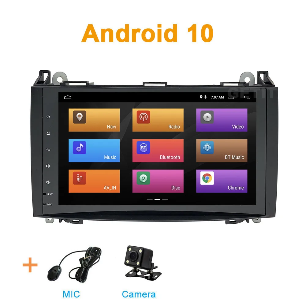 add MIC-CAM " Android 10 Автомобильный мультимедийный Радио Стерео gps для Mercedes Benz b-класс W245 B170 B200 Sprinter W209 W169 W169 Vito W639 - Цвет: add MIC-CAM