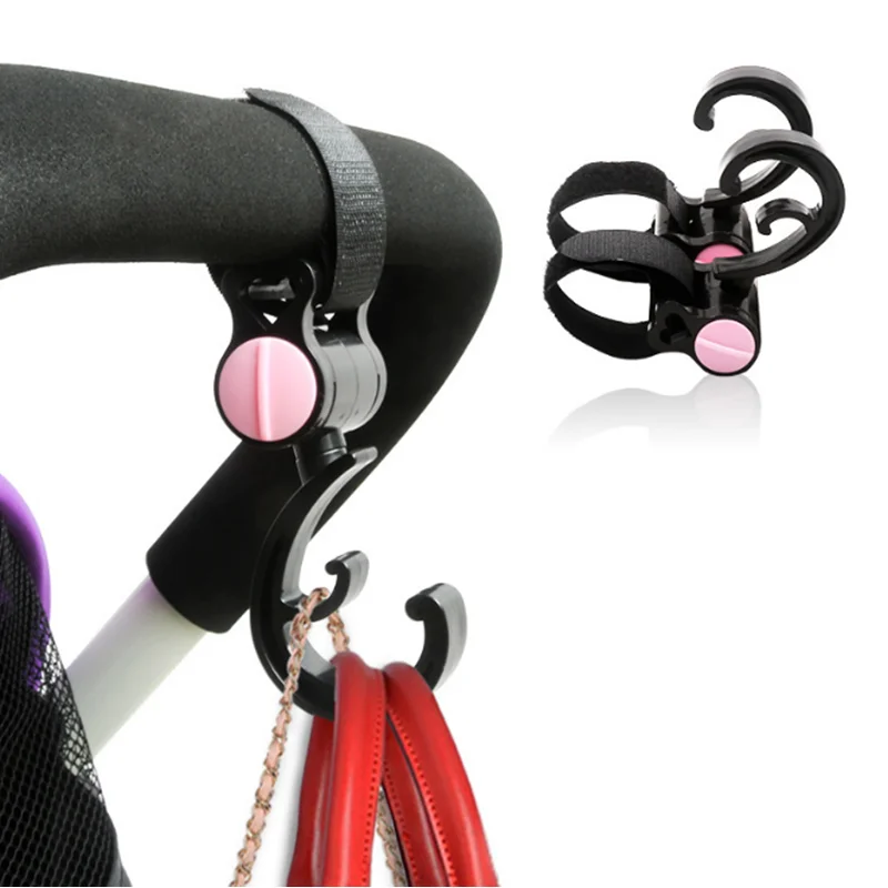 Colgador de cochecito de bebé, bolsa de carro, ganchos de cochecito de bebé, gira 360 grados, 2 uds.