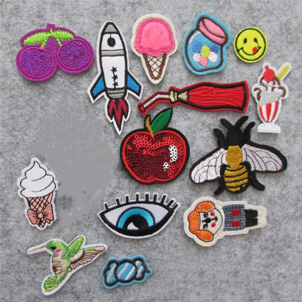 

hot 16kind different style patches hot melt adhesive applique embroidery patch stripes DIY clothing accessory patch C5631-C5654