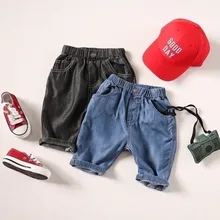 Летняя детская одежда в Корейском стиле; Детские повседневные джинсовые шорты; летние детские джинсы для мужчин и женщин