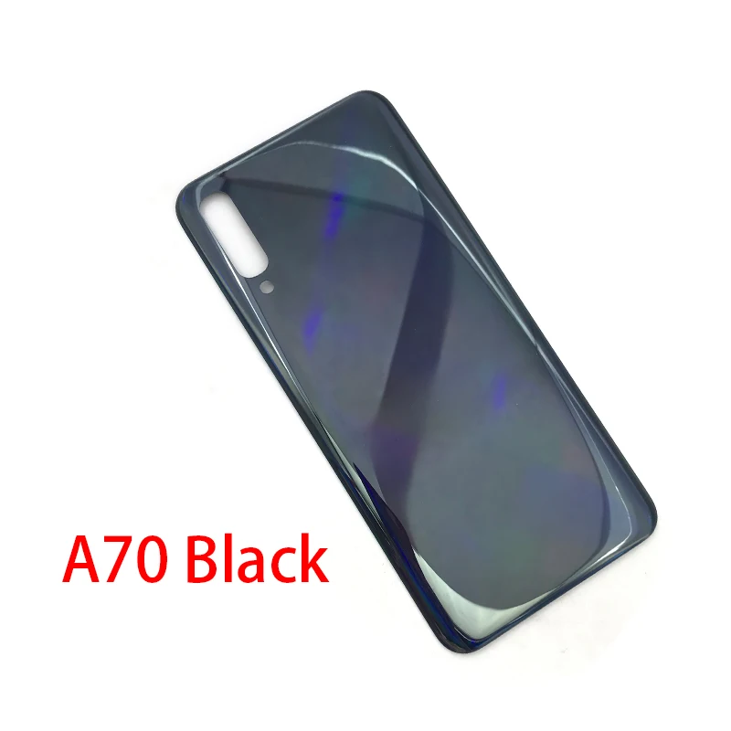 Задняя стеклянная крышка для samsung Galaxy A40 A50 A70 A405F A505F A705F корпус батареи задняя крышка - Цвет: A70  Black