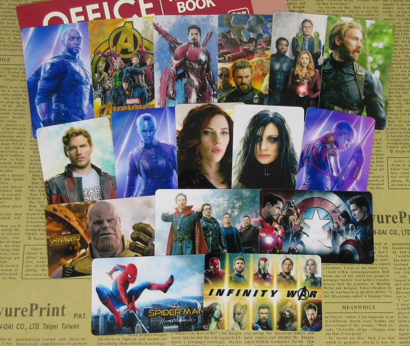 70 шт. MCU супергерой наклейка с персонажами карт Мстители Бесконечность войны эндшпиль Черная Вдова Скарлет ведьма Локи танос Глянцевая наклейка s
