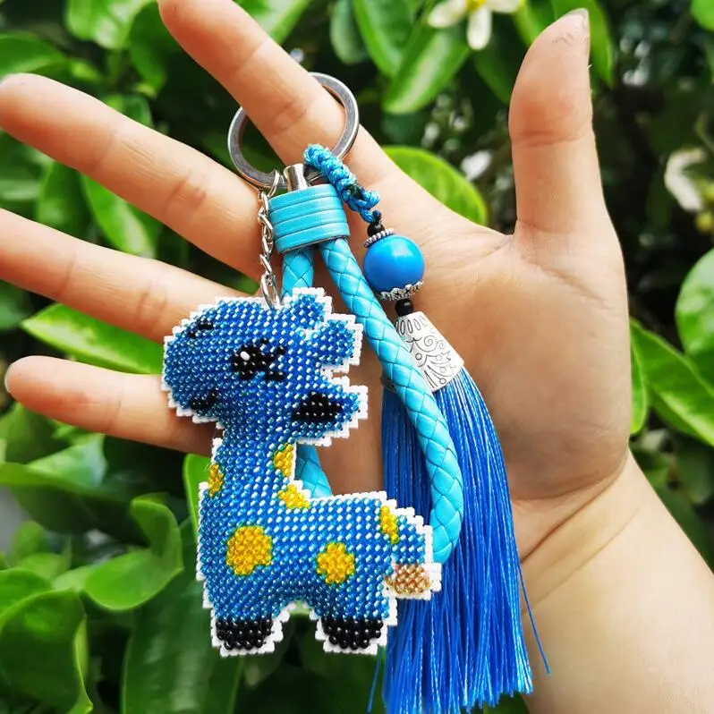 Giraffe Bead Cross Stitch Kit, Unifinished Printed Stamped