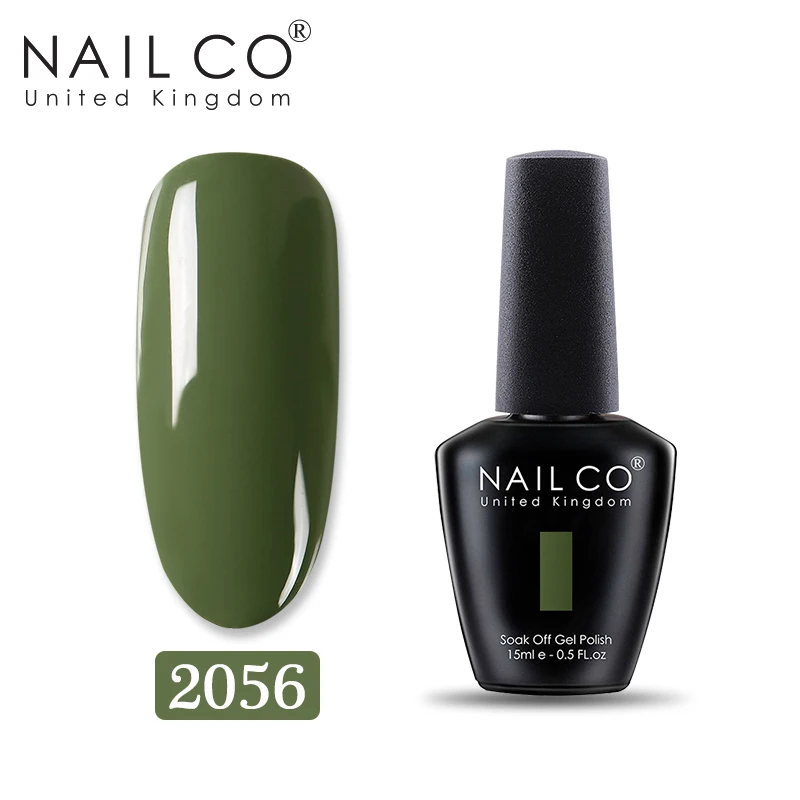 2056 NAILCO зеленая серия Светодиодный УФ-набор гель-лаков для ногтей маникюр Блеск Дизайн ногтей украшение макияж Гель-лак Гибридный впитывающий для подарка - Цвет: 2056