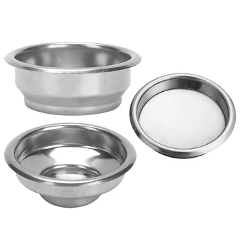 

58mmReusable Filter Basket Stainless Steel Single/Double Filter Cup Coffee Machine Filter Bottomless Handle Filter Bowl