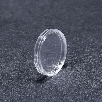 

100pcs Clear 27mm Round Coin Box Holder Plastic Storage Display Organizer Cases JAN88