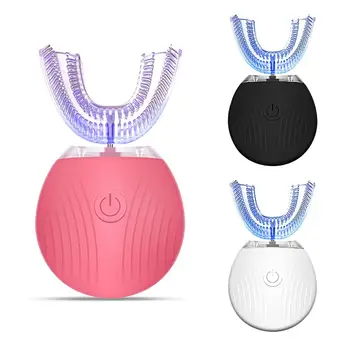 

360 Degrees Intelligent Automatic Sonic Electric Toothbrush U Type 3 Modes Tooth Brush USB Charging Tooth Whitening Blue Light