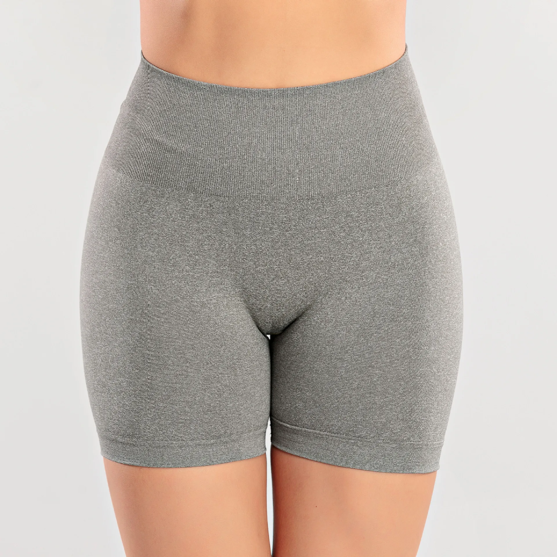 Шорты женские бесшовные с завышенной талией тренировочные штаны для фитнеса и