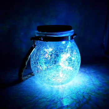 

led solar christmas lights outdoor garden decoration tree lights star copper wire lights crack ball glass jar lights