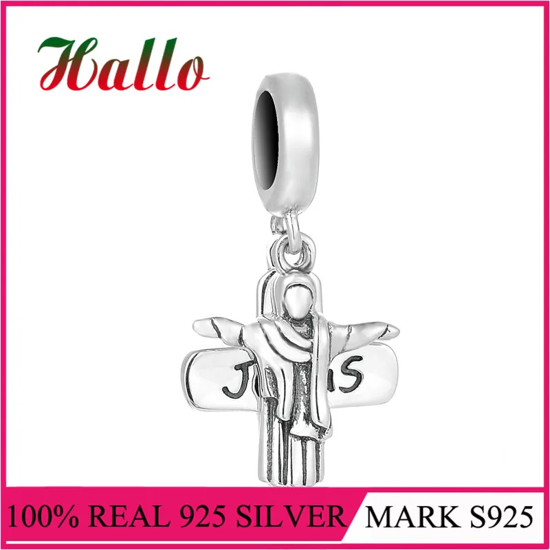 

Religon Cross Jesus Dangle Charms 925 Sterling Silver Bead Fit Brand Charm Bracelet DIY Berloque Fine Jewelry