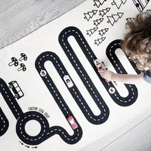 Детский гоночный трек шаблон игровой коврик одеяло нескользящий детский домашний пол игра ползающий коврик, мат защита для ходьбы