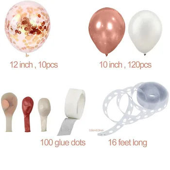 

130 pcs Rose gold balloon arch set party balloon wedding wreath balloon