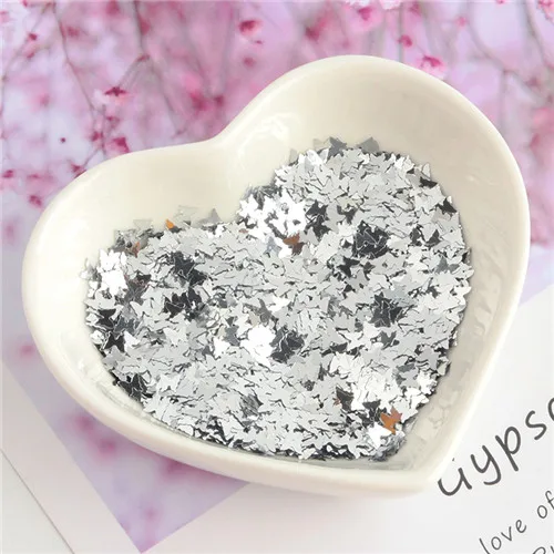 Solid silver Ультратонкая 3 мм Бабочка с блестками Лазерная блестка для ногтей пайетки ЭО-дружественная блестка из ПЭТ для ногтей искусство свадебное украшение 8 г - Цвет: Solid silver