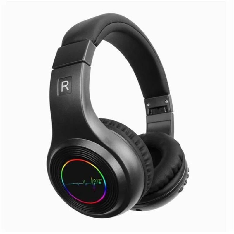 Беспроводные наушники Bluetooth-гарнитуры Складная игровая подсветка портативные стерео музыкальные спортивные наушники для мобильных телефонов ПК - Цвет: Gray