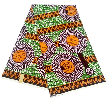 

Polyester African wax print fabric,Ankara fabrics Batik wax kitenge fabric 6 yards LBLD-166