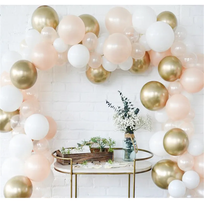 53pcs Blush Balloon Garland Arch Kit DIY Chrome Gold Confetti Latex Balloons Supplies Birthday Wedding Baby Shower Party Decor | Дом и сад