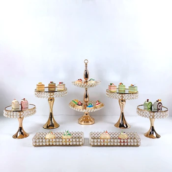 

7-10pcs new arrive cake stand cake table Gold Dessert Metal for Wedding Mirrors Cake Stand Decorating Wedding Cupcake