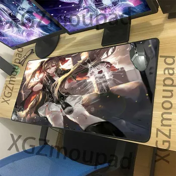 

XGZ Gaming Big Mouse Pad Black Locking Girl Frontline Anime HD Cartoon Customized Office Computer Desk Mat Rubber Striped Non-sl
