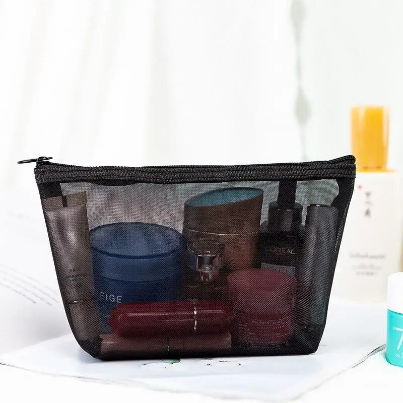 Bags Cosmetic-Bag Storage-Pouch Makeup-Case-Organizer Toiletry Mesh Make-Up Zipper Travel
