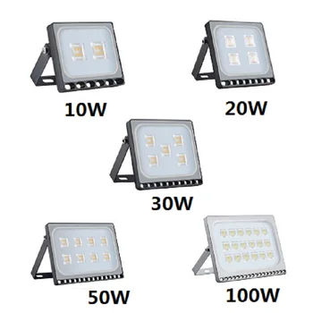 

10pcs Ultrathin LED Flood Light 10W 20W 30W 50W 100W IP65 110V/220V LED Spotlight Refletor Outdoor Lighting Wall Lamp Floodlight
