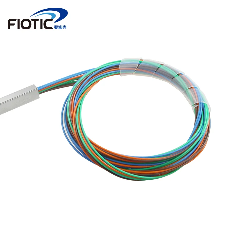 FTTH одиночный режим 1x8 мини оптоволоконный ПЛК-распределитель 1*8 0,9 мм стальная трубка 1*8 мини блокаторы цветная линия без разъема