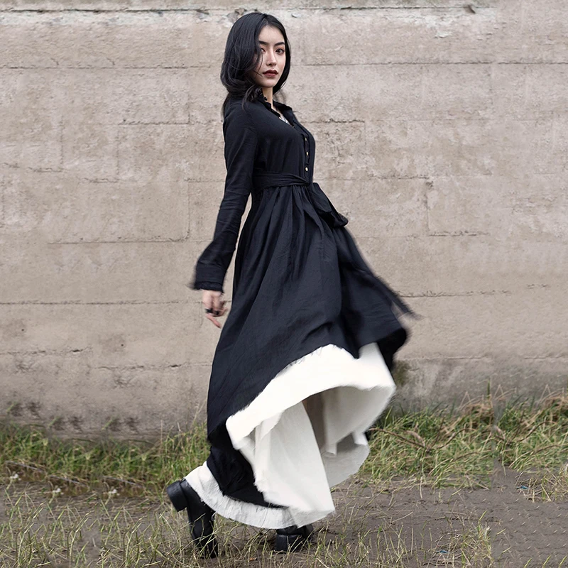 New Fashion Style Black Loose Hem Irregular Pleated Bandage Two Piece Dress Fashion Nova Clothing