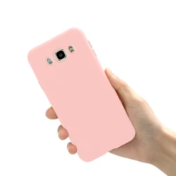 Shockproof Matte Soft Silicone Phone Case Bumper Back Cover - Galaxy J7 2016 (Light Pink)