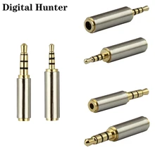 2 pçs jack 3.5mm a 2.5mm adaptador de áudio macho fêmea plug conector para aux alto-falante cabo fone ouvido estéreo microfone
