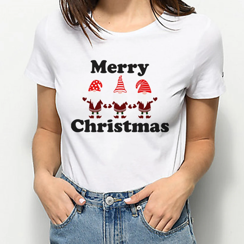 

Winter Women's T Shirts Merry Christmas Branded Tshirts For Women Top Brand Personality Korean Style Fashion Streetwear Tshirt