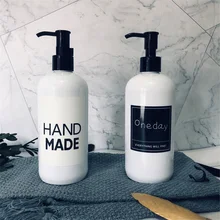 Ins, нордический дозатор для шампуня, мыла, бутылка, шикарный пластик, белый цвет, для путешествий, портативная бутылка для хранения жидкого пресса, для дома, 350 мл