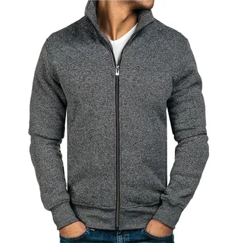 

ZOGAA Men Casual Jacket Coat Autumn Solid Slim Warm Sweatshirt Zipper Up Pockets Coat Outwear Male Casual Sport Jacket Overcoat