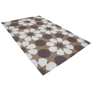 

186x275 Cm Brown Handmade Dhurrie Rug-6x9 Ft