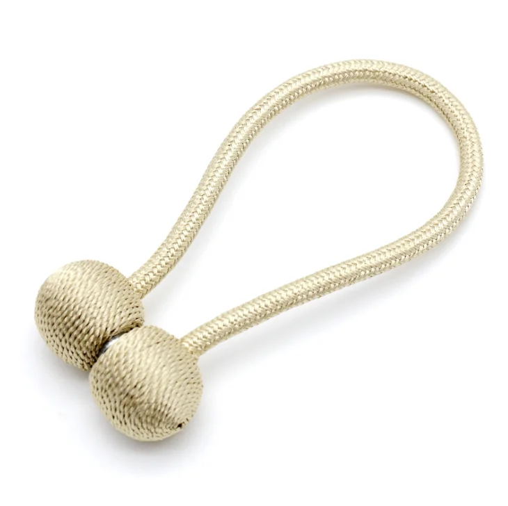 Beige Крючковые магниты для спальни, Пробивка, кружевные ремни для хранения, шторы с магнитными пряжками, шторы с фиксированным зажимом, бесплатно, cjjfcl00031 - Цвет: Beige