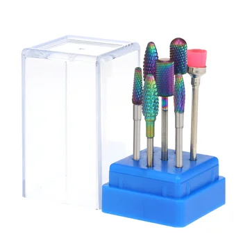 

7pcs Nail Polishing Head Nail Drill Bits Cuticle Cleaner Dust Drill Brush Rotary Polishing Nail Grinding Heads Nail Salon Tools