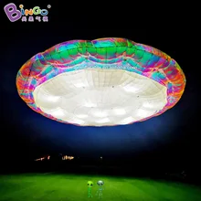 6-9 м диаметр Надувное освещение гигантский инопланетный корабль USD украшение летающий диск светодиодный модель на заказ