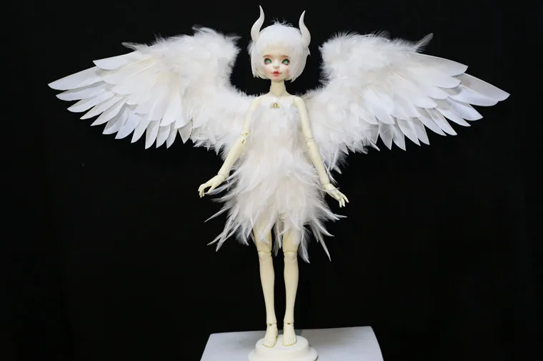 M0117 детская игрушка ручной работы 1/6 1/3 1/4 Одежда для кукол дяди BJD/SD кукольный реквизит аксессуары изгибающиеся перьевые Крылья 1 шт