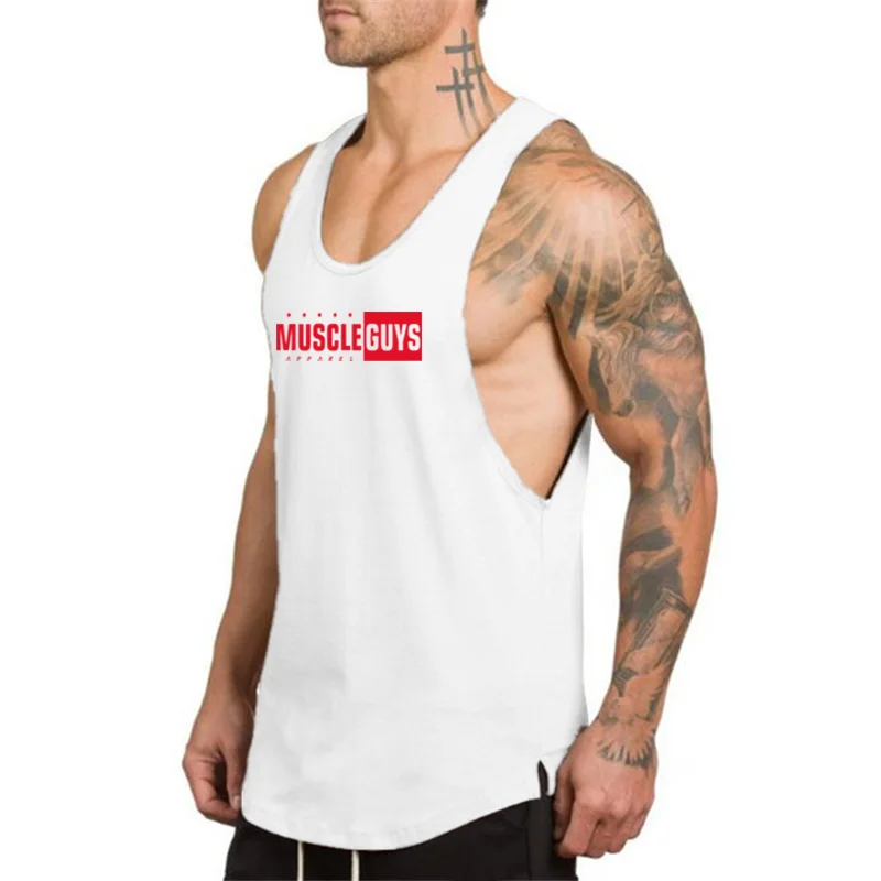 Muscleguys Фитнес Мужская для спортзала Стрингер майка мужская бодибилдинг одежда спортивные майки Тяжелая атлетика Спортивная одежда без рукавов рубашка