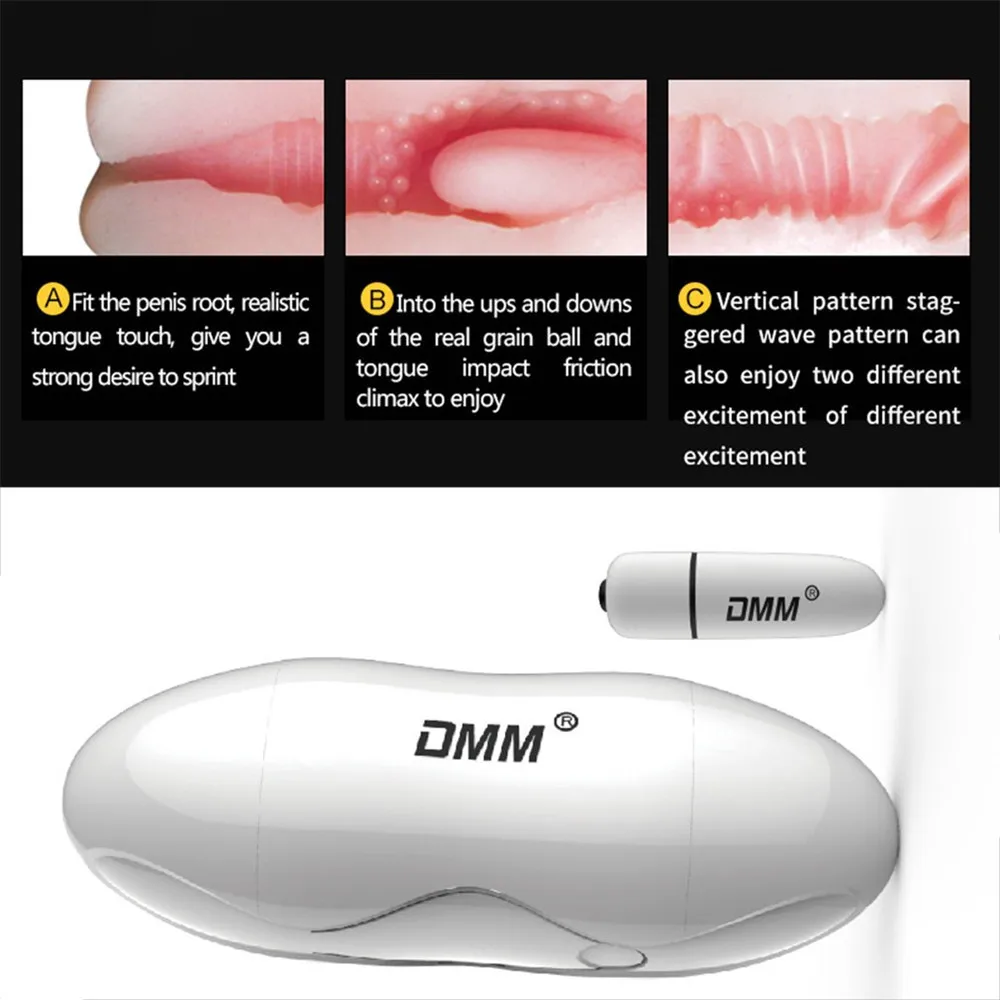 DMM Portable Double Hole Masturbation Cup Male Masturbator Soft TPE Oral Vaginal Vibrator Real Vagina Pussy Sex Toys for Men (11)