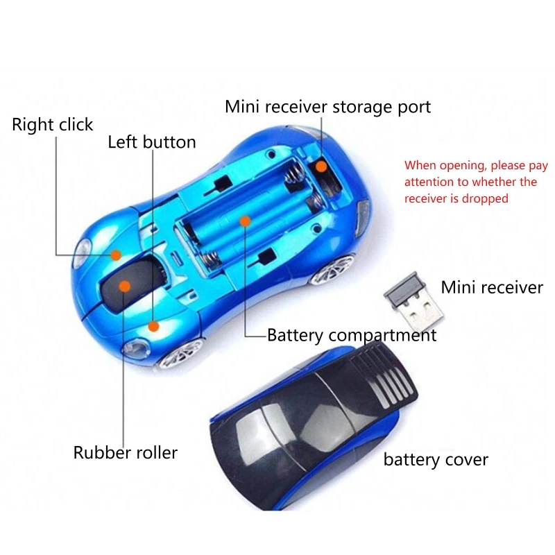 2.4G 1600DPI Wireless Optical Mouse With USB Receiver