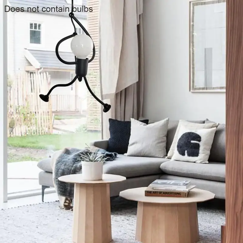 Preise Kreative Männer Form Anhänger Licht DIY Decke Lampe Eisen Kunst Schmiedeeisen Licht Basis Ohne Birne Geeignet Für E27 Lampen