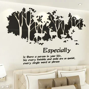 

Forest Elk Acrylic Crystal Wall Stickers Sofa TV Wall 3D DIY Home Decoration Mirror Art Wall Stickers Bathroom Room Decoration