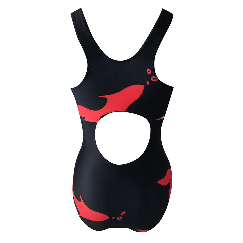 JAYCOSIN Sexy Beach Siamese swimwear women one-piece summer sexy slim fashion goldfish print bikini sunshine bathing swimsuit 