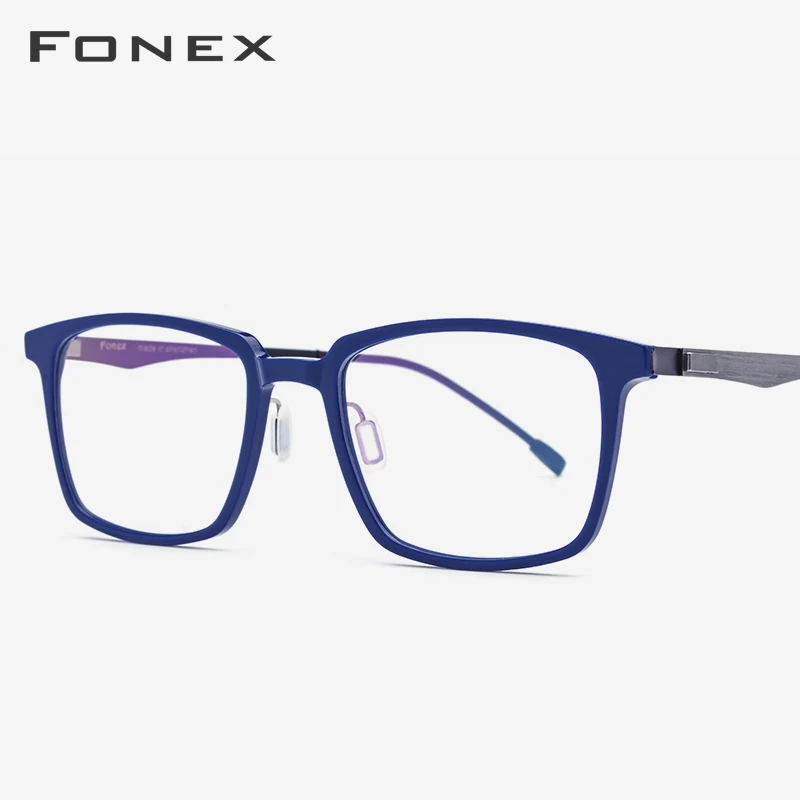 

Acetate Eyeglasses Frame Men Square Prescription Myopia Optical Glasses 2019 New Commerce Spectacles Male Screwless Eyewear 1618