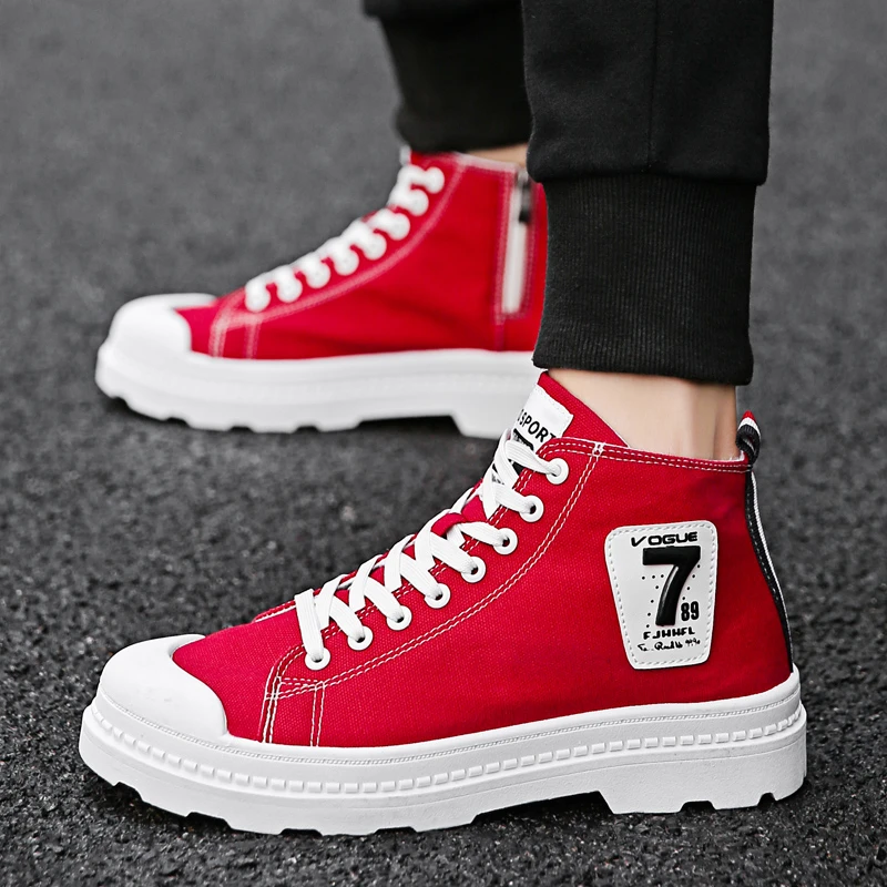 Red high top canvas shoes Clearance