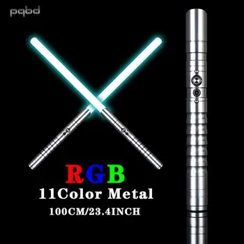 

pqbd Lightsaber RGB 11 color Change Heavly Dueiling Sword Flashlight LED Toy for Children Gift Cosplay Props