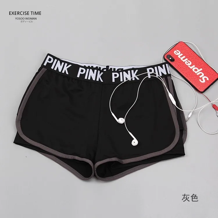 gray shorts Женский спортивный комплект для йоги, женская одежда для занятий спортом для спортивного зала, спортивный комплект для бега, женская одежда для фитнеса, Conjunto Sport Mujer - Цвет: gray shorts