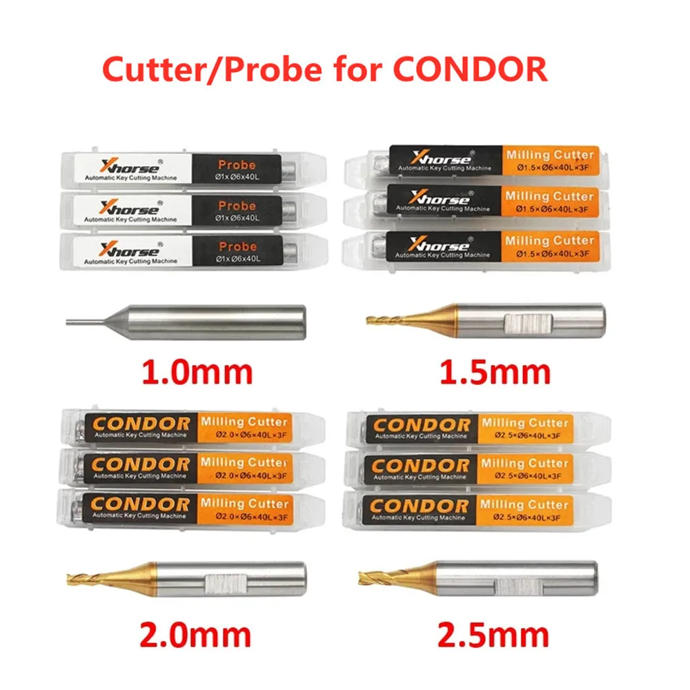 Xhorse Condor Maróvágó/Szonda 1,0/1,5/2,0/2,5 Mm Karbid Az Xc Mini Plusz Delfin Xp005 Xp007 Xc002 Key Cuting Machines Számára