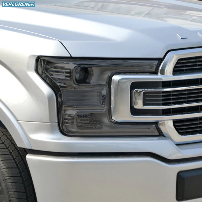

2 Pcs Car Headlight Protective Film Smoked Black Tint Wrap Vinyl Transparent TPU Sticker For Ford F150 2015-2020 Raptor